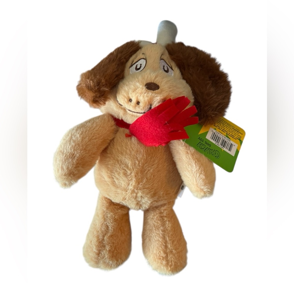 Max the Dog Plush – Dr. Seuss Grinch Christmas Squeaky Pet Toy NWT